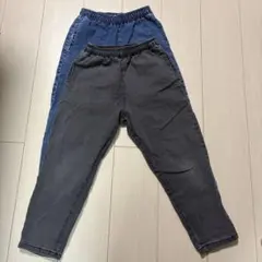 キッズ長ズボン2点セット 130cm グレー・ブルー
