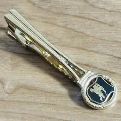 希少◎BURBERRY バーバリー ネクタイピン ゴールド×ブラック ホースロゴ