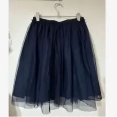 即日発送❣️ネイビー チュールスカート　フレアスカート ひざ丈　リバーシブル