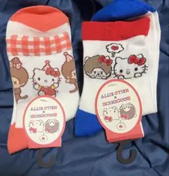 Monchhichi x Hello Kitty コラボ　ソックス 2足セットのサムネイル