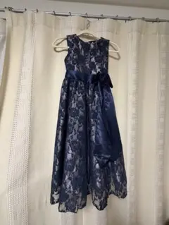 Catherinecottageネイビー レースドレス リボン付き