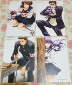 「銀魂イラストカード4枚セット」 志村妙 近藤勲 猿飛あやめ 長谷川泰三