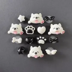 ぺろりん白犬ジビッツAセット　14個　白柴　サモエド　秋田犬　クロックス