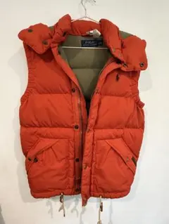 Polo Ralph Lauren フード付きダウンベスト XS オレンジ