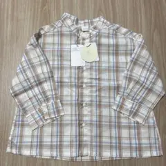 tete a tete ベージュ チェック 長袖シャツ 100cm