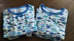 魚柄キッズパジャマ 上下セット！110センチ・2セット