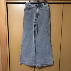 グレー ブラック　ストレートデニム ワイドデニム　パンツ