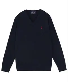 美品★ イーストボーイ ウール混ニットプルオーバー〈12G〉　ネイビー