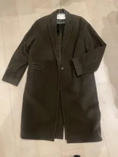 オリーブグリーン ウール ロングコート