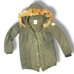 【美品】ディーゼル キッズ ジャケット 140 〜150 ファー付 カーキ 希少