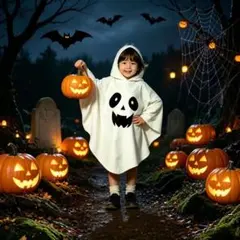可愛いハロウィンおばけ仮装♡ 【フード付きゴーストコスチューム／ホワイト】