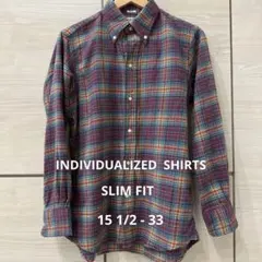INDIVIDUALIZED SHIRTS チェック柄 ボタンダウンシャツ
