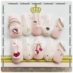 ネイルチップ オーダー受付中 量産型 ワンホン さくらんぼ ピンク ちゅるん