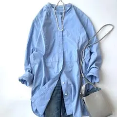 タグ付未使用 IENA長袖バンドカラーシャツLanificio Cangioli IENA長袖バンドカラーシャツLanificio Cangioli - メルカリ
