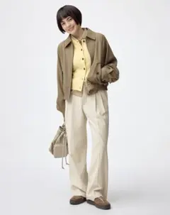 新品タグつき　GU タックワイドパンツ Sサイズ　オフホワイト