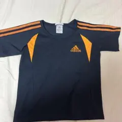 adidas CLIMALITE Tシャツ 7-8Y ダークブルー/オレンジ