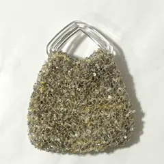 【新品】ANTEPRIMA ビーズ ハンドバッグ シルバー/ベージュ