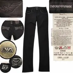 1804 Emporio Armani ストレートデニム レザーディテールのサムネイル