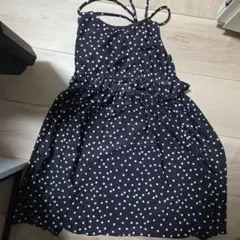 黒白水玉ノースリーブワンピース水着 150cm