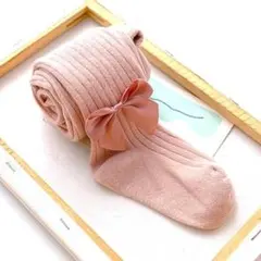 キッズタイツ女の子 ピンクリボン 靴下コットンレギンス 3歳可愛い9095100