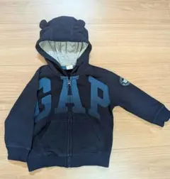【美品】GAP くま耳パーカ18-24ヶ月 ネイビー 男女兼用