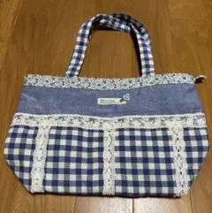 ハンドメイド 手提げバッグ チェック柄