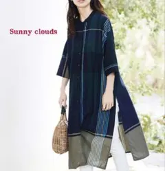 【難あり】Sunny clouds ドデカいチェックの切り込みチュニック LL