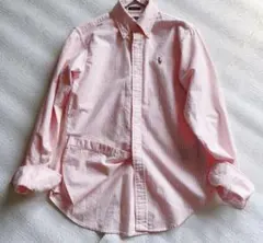 ラルフローレン　シャツ ストライプ ポニー刺繍 クラシックフィット　ピンク　2