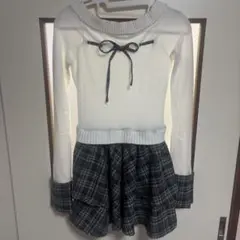 bubble チェックリボンワンピース