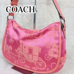 【希少カラー】COACH コーチ ショルダーバッグ Y2K シグネチャー ピンク