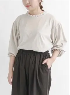 サマンサモスモスsm2 ボリューム袖レースカットソー