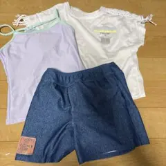 キッズ水着セット 140cm 紫色タンクトップ