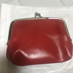 赤いレザーコインケース　財布　がま口財布