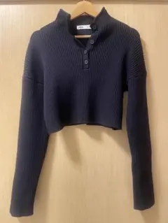 ZARA クロップドニットハイネック セーター ショート丈