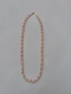 ホワイトとピンクのパールネックレス 約40cm