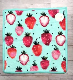 新品未使用・ラブラリーバイフェイラー・ストロベリードットハンカチ・ペールグリーン