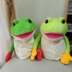 新品おとぼけケロピョン ハンドパペット　2点