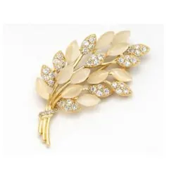 新品 未使用 リーフモチーフ ブローチ ゴールド 上品