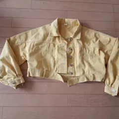 イエロー クロップドジャケット