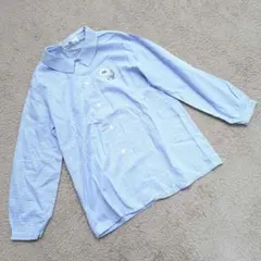 【１３０】ファミリア　familiar　シャツ　水色　青　長袖　チェック