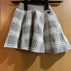 メゾピアノ グレー チェック フレアスカート