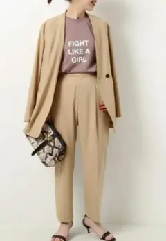 スピックアンドスパン ドライツイルVカラージャケット パンツ セットアップ