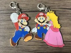 マリオ ピーチ姫 ストラップ付きフィギュア