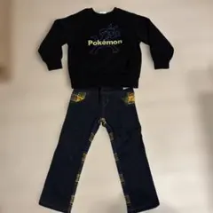 ポケモントレーナー　デニム&チェックズボン　セット