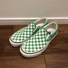 VANS バンズ スリッポン チェッカーボード グリーン 26cm