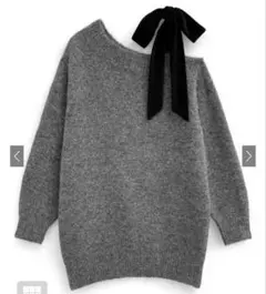 GRLワンショルダーベロアリボンニットミニワンピース dr796