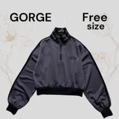 GORGE 美品 ハーフジップ ジャージ グレー トップス プルオーバー