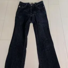 SOMETHING LISA ダークブルー フレアデニムパンツ