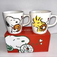 ①スヌーピー ウッドストック マグカップ 2個セット⭐︎ミスタードーナツ(ミスド)