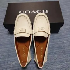 COACH ホワイトレザー ローファー